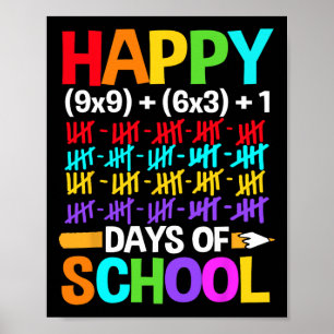 Póster Estudiantes Felices 100 Días De Escuela