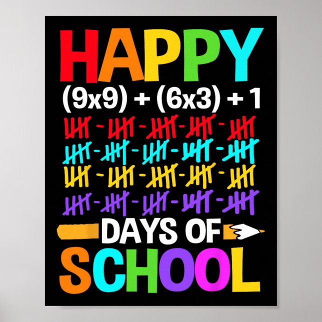 Póster Estudiantes Felices 100 Días De Escuela (Frente)