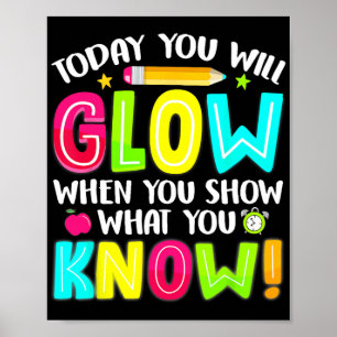 Póster Estudiantes Lo Que Muestra El Examen Del Día De Pr