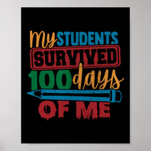 Póster Estudiantes sobrevivieron 100 días de mi profesor