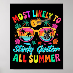 Póster Estudiar Guitarra Más Probable Vacaciones de Veran