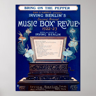 Póster Estudio 1922 de la caja de música de Irving Berlin