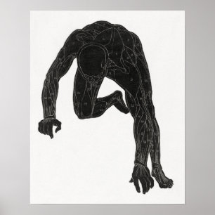 Póster Estudio anatómico del cuello de un hombre