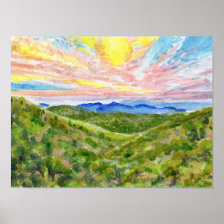 Póster Estudio de acuarela de Blue Ridge 2