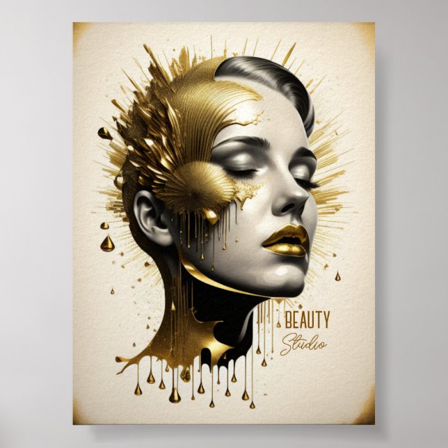 Póster Estudio de belleza comercial editable (Frente)