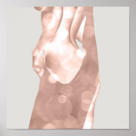 Póster Estudio de belleza gris rosa de cuerpo femenino SP