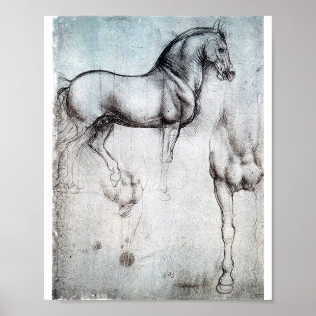 Póster Estudio de caballo, Leonardo da Vinci (Frente)