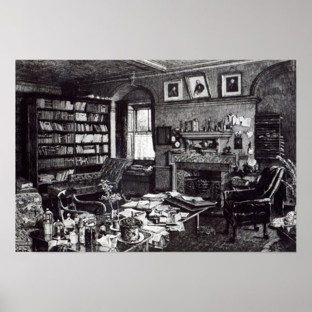 Póster Estudio de Charles Darwin en Down House, 1882 (Frente)