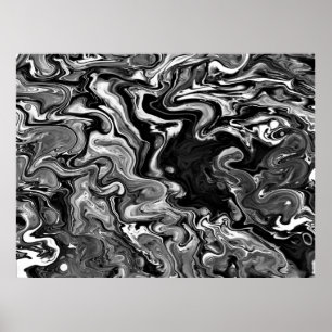 Póster Estudio de color abstracto 347 / Noir,