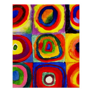 Póster Estudio de color de Kandinsky Cuadrados Círculos A