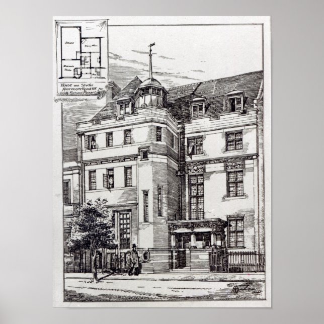 Póster Estudio de escultores, 1892 (Frente)