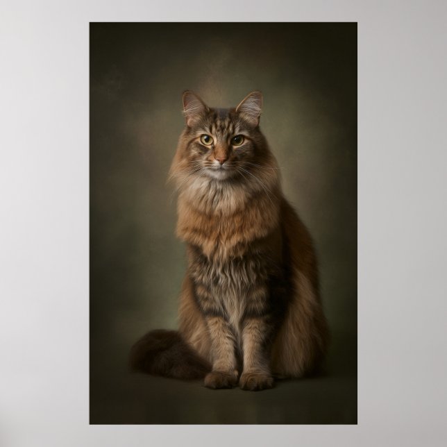 Póster Estudio de gato elegante retrato (Frente)