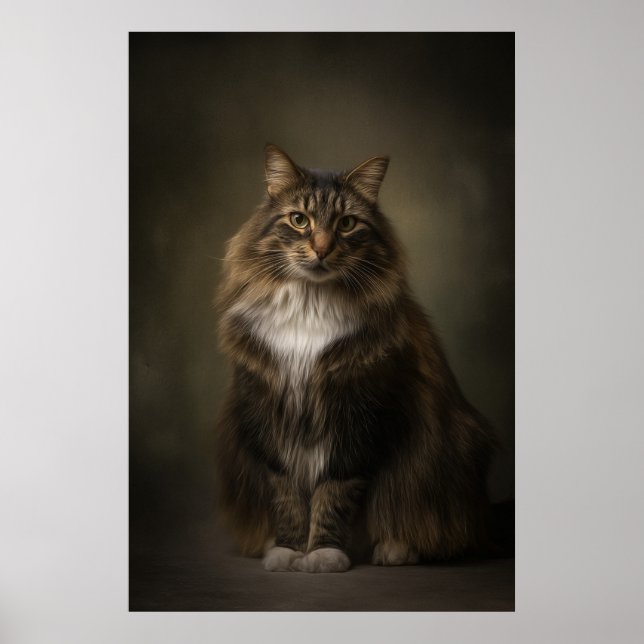 Póster Estudio de gato elegante retrato (Frente)