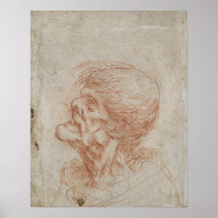 Póster Estudio de la cabeza de la caricatura de un ancian