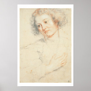 Póster Estudio de la cabeza de St. Apollonia (dibujo)