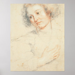 Póster Estudio de la cabeza de St. Apollonia (dibujo)