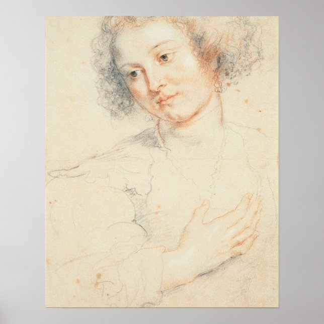 Póster Estudio de la cabeza de St. Apollonia (dibujo) (Frente)