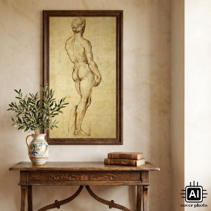 Póster Estudio de la estatua de David de Miguel Ángel por