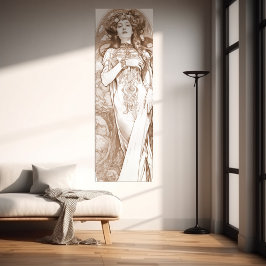 Póster Estudio de la mujer de la raza roja Alphonse Mucha