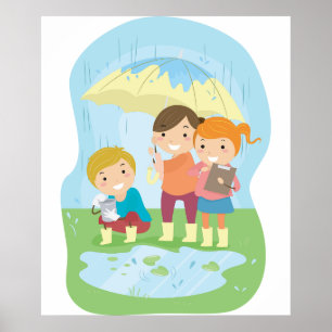 Póster Estudio de la naturaleza científica para niños baj
