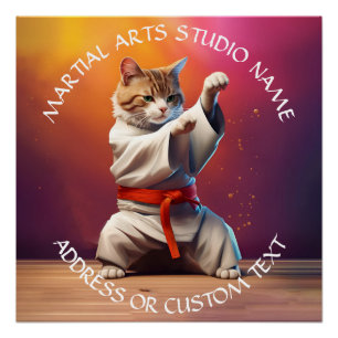 Póster Estudio de las artes marciales Jiu-jitsu Karate Ta