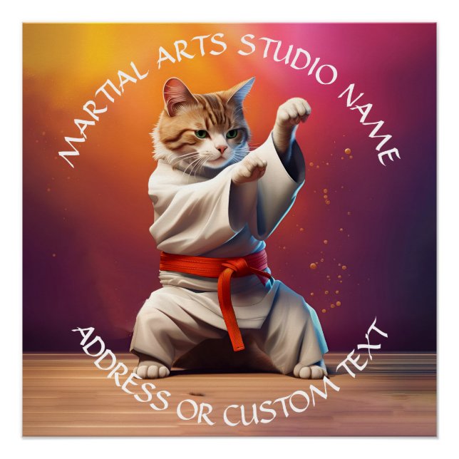Póster Estudio de las artes marciales Jiu-jitsu Karate Ta (Anverso)