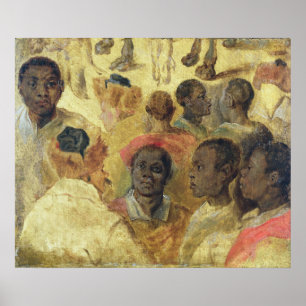 Póster Estudio de las cabezas moriscas