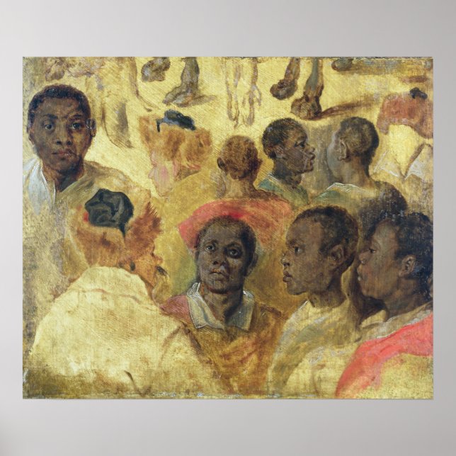 Póster Estudio de las cabezas moriscas (Frente)