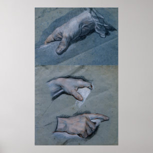 Póster Estudio de las manos de un hombre