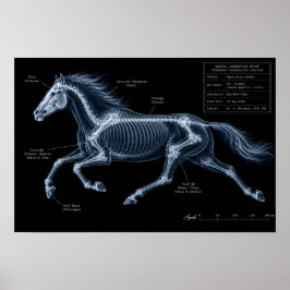 Póster Estudio de movimiento de galope de caballo con ray