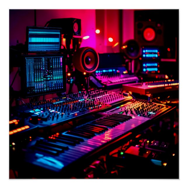 Póster Estudio de música en casa (Anverso)
