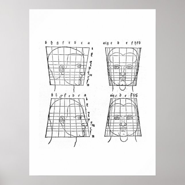 Póster Estudio de proporciones humanas de Albrecht Dürer (Frente)
