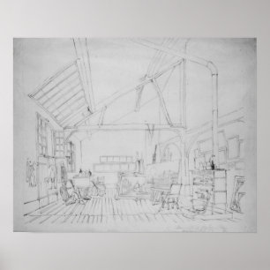 Póster Estudio de Richard Parkes Bonington en París