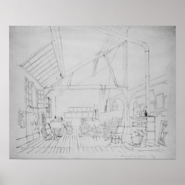 Póster Estudio de Richard Parkes Bonington en París (Frente)