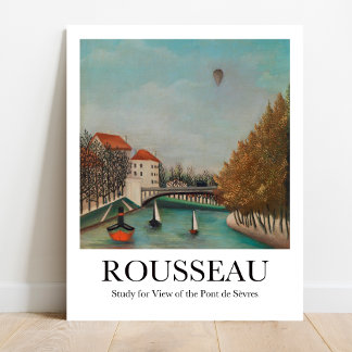 Póster Estudio de Rousseau para la vista del Pont de Sèvr