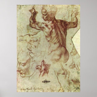 Póster Estudio de Sibyl libio por Michelangelo