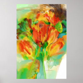Póster Estudio de tulipán abstracto