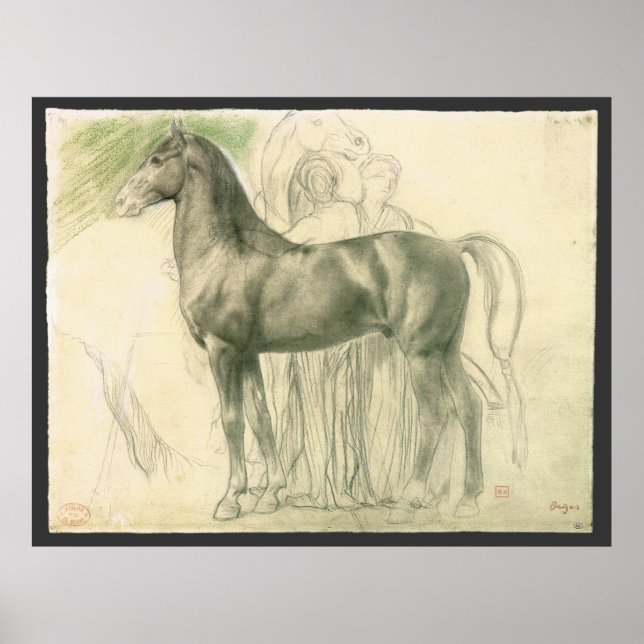 Póster Estudio de un caballo por Edgar Degas, Bella Artes (Frente)