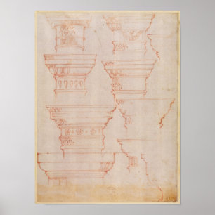 Póster Estudio de W.18v de los capitales de columna