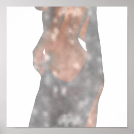 Póster Estudio del cuerpo de la mujer Rosa Rosa Gray Deli