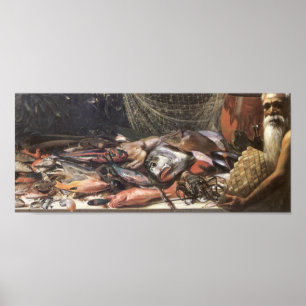 Póster "Estudio del poster de Huberto Vos de los pescados