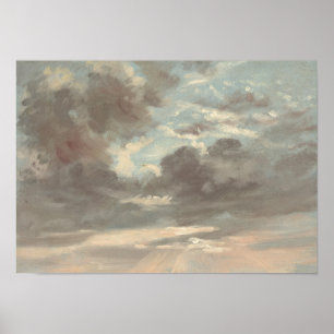 Póster Estudio en la nube: puesta de sol tormentosa - est