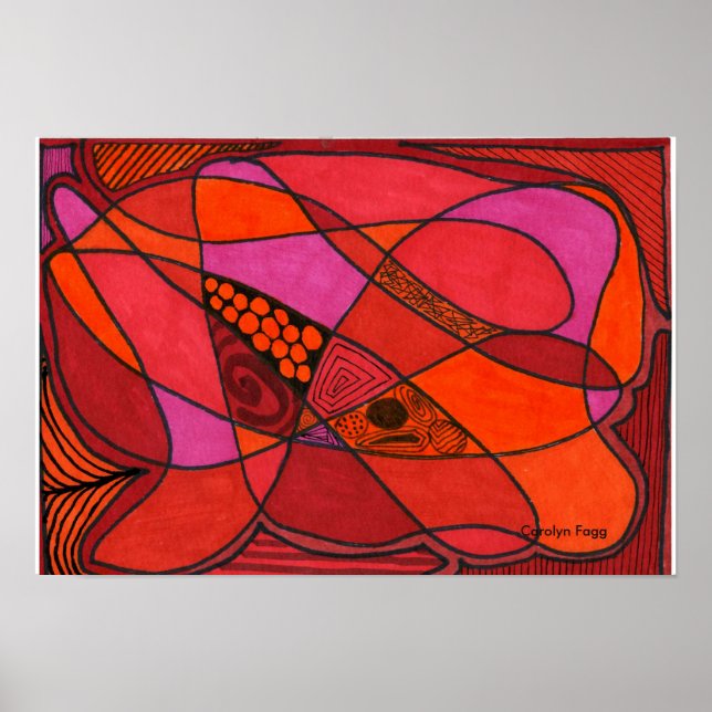 Póster "Estudio en rojos" Diseño de Carolyn Fagg Poster (Frente)