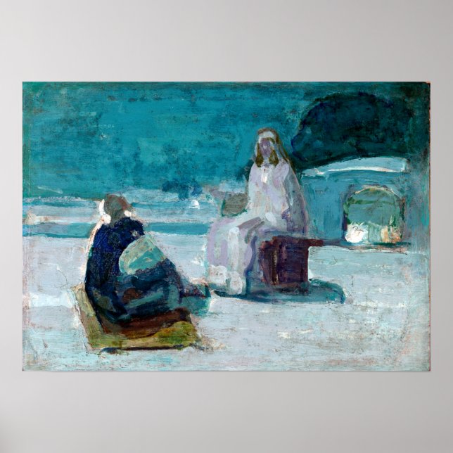 Póster Estudio Henry Ossawa Tanner para Cristo y Nicodemu (Frente)