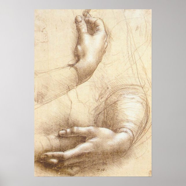 Póster Estudio Leonardo da Vinci de Poster de brazos y ma (Frente)