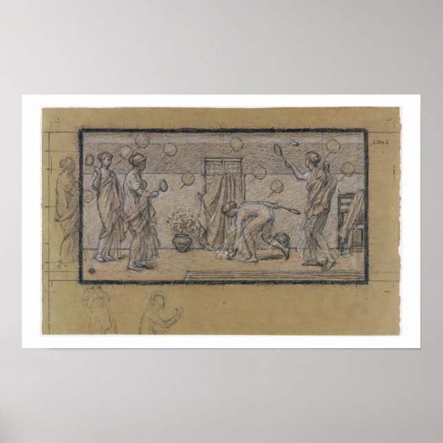 Póster Estudio para Battledore y Shuttlecock, c.1871 (cha (Frente)