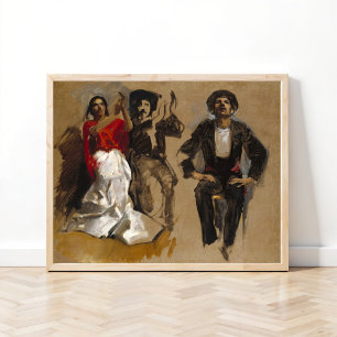 Póster Estudio para figuras sentadas, Sargent