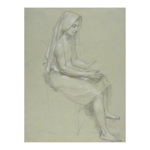 Estudio para la figura femenina sentada por Bougue
