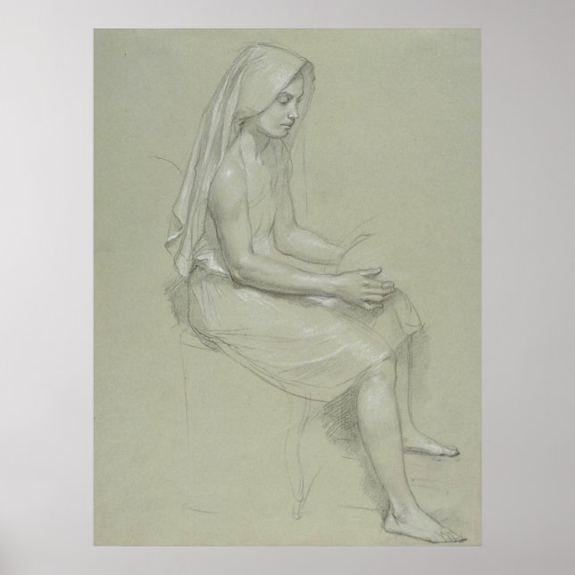 Póster Estudio para la figura femenina sentada por Bougue (Frente)