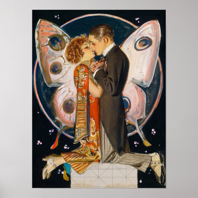 Póster Estudio para la pareja mariposa, 1923 por Leyendec (Frente)